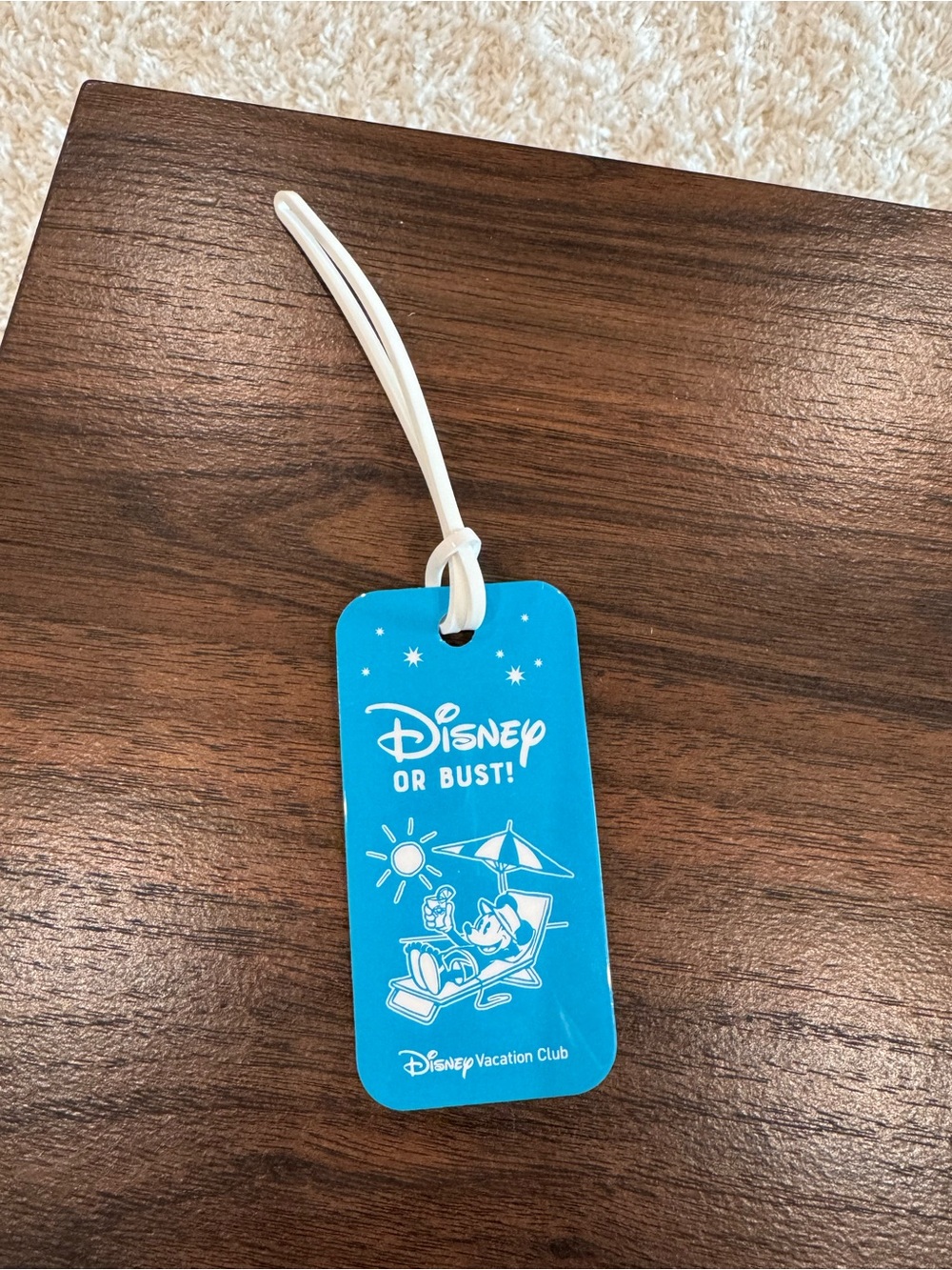 Disney Vacation Club Blue Luggage Tag - "Disney or Bust!"